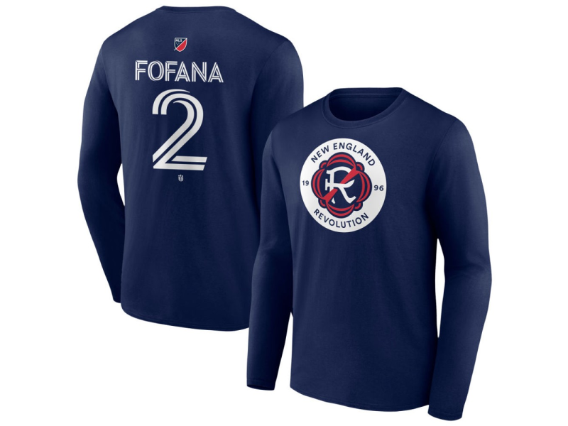Men's New England Revolution #2 Mamadou Fofana Team Authentic Long Sleeve T-Shirt - Navy