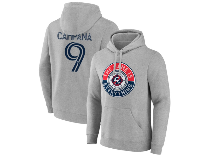 Men's New England Revolution The Game Is Everything #32 Malcolm Fry Pullover Hoodie - Gray