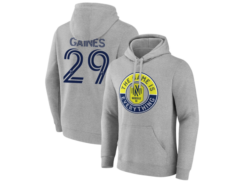 Men's Nashville SC The Game Is Everything #29 Julian Gaines Pullover Hoodie - Gray