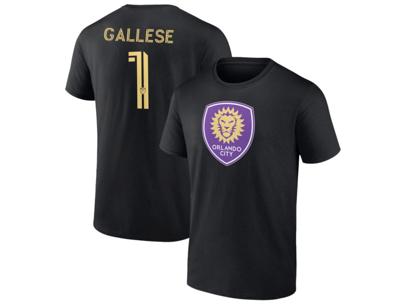 Men's Orlando City SC #1 Pedro Gallese T-Shirt - Black