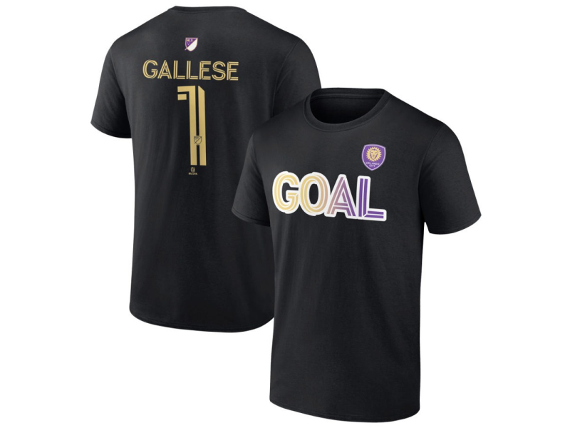 Men's Orlando City SC Goal #1 Pedro Gallese T-Shirt - Black