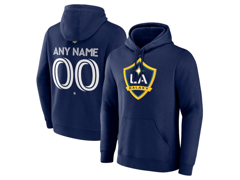 Men's LA Galaxy #25 Emiro Garces Team Authentic Pullover Hoodie - Navy