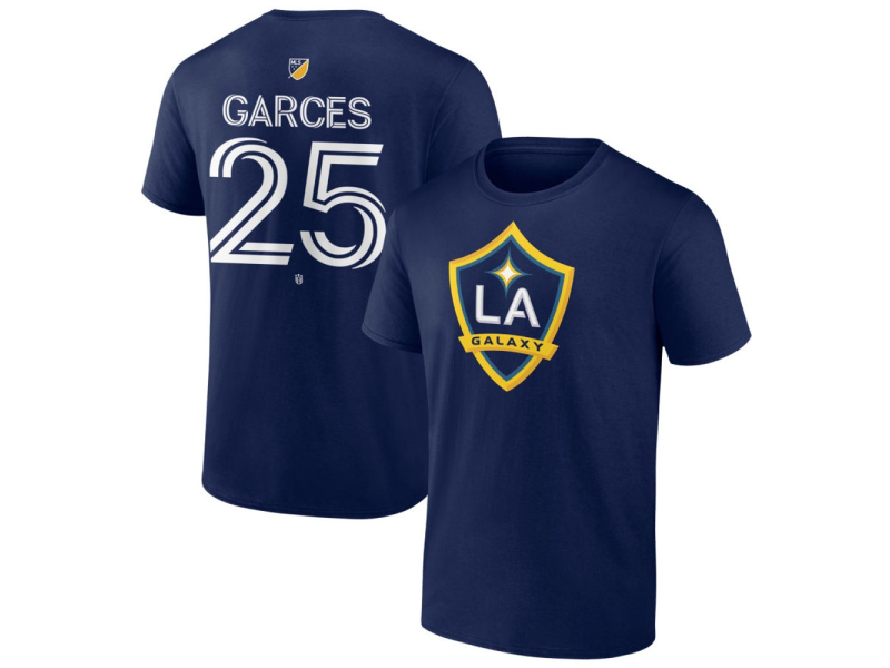 Men's LA Galaxy #25 Emiro Garces Team Authentic T-Shirt - Navy