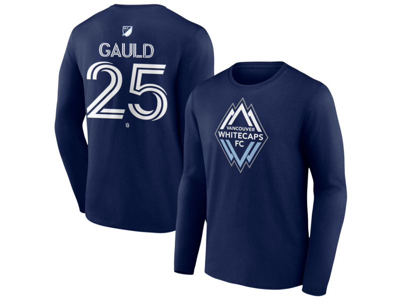 Youth Vancouver Whitecaps FC #25 Ryan Gauld Team Authentic Long Sleeve T-Shirt - Navy