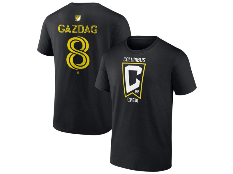 Men's Columbus Crew #8 Daniel Gazdag Team Authentic T-Shirt - Black