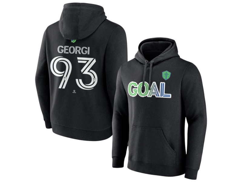 Men's Seattle Sounders FC Goal #93 Georgi Minoungou Pullover Hoodie - Black