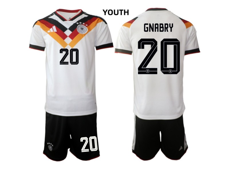 Youth GNABRY Germany 2026 World Cup Home Fan Jersey - White