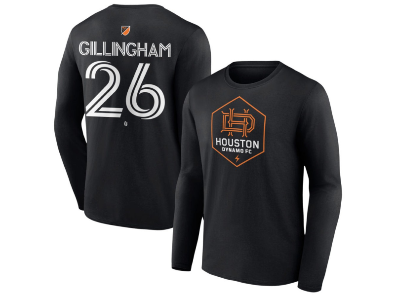 Youth Houston Dynamo FC Authentic Stack #26 Blake Gillingham Long Sleeve T-Shirt - Black