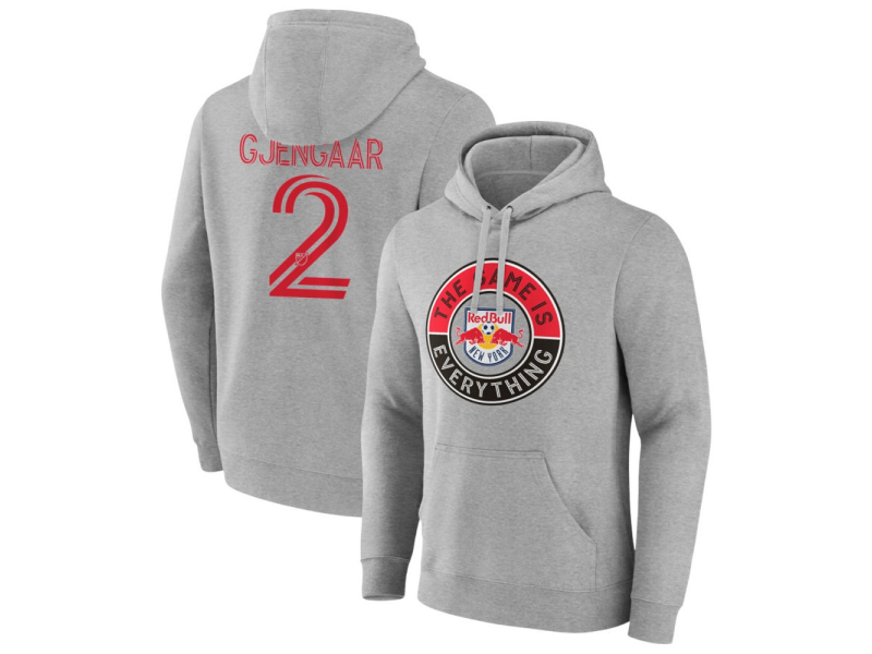 Men's New York Red Bulls The Game Is Everything #2 Dennis Gjengaar Pullover Hoodie - Gray