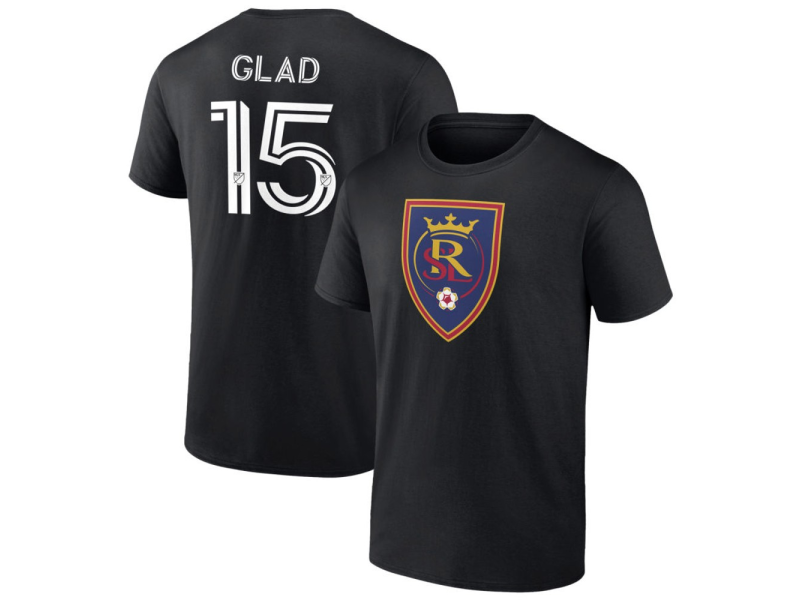 Men's Real Salt Lake #15 Justen Glad T-Shirt - Black