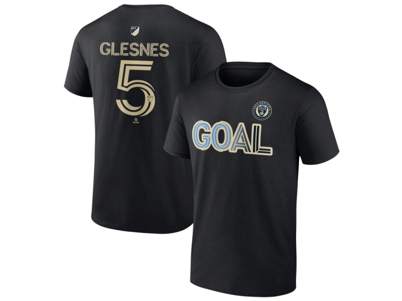 Men's Philadelphia Union Goal #5 Jakob Glesnes T-Shirt - Black