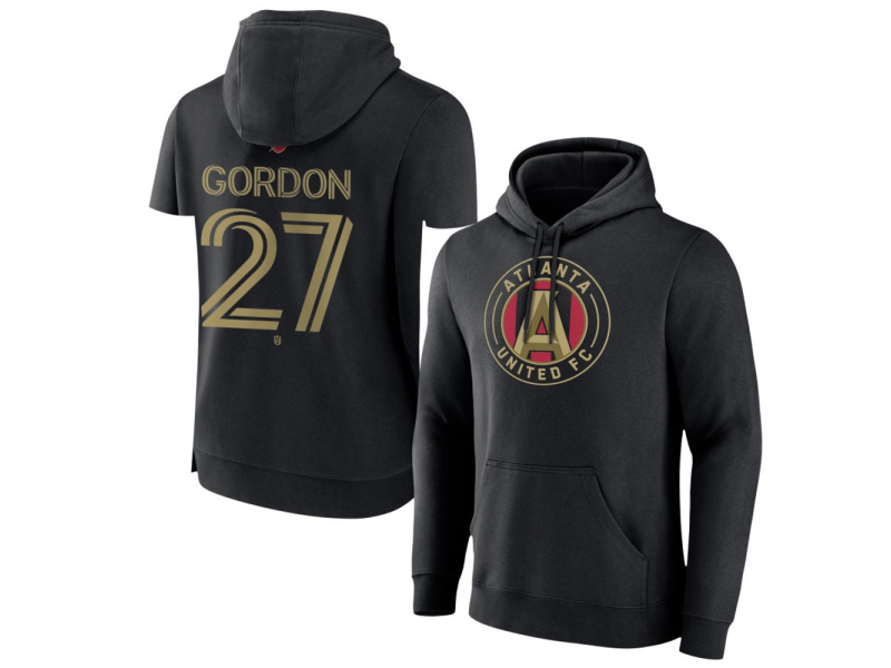 Men's Atlanta United FC #27 Ashton Gordon Team Authentic Pullover Hoodie - Black