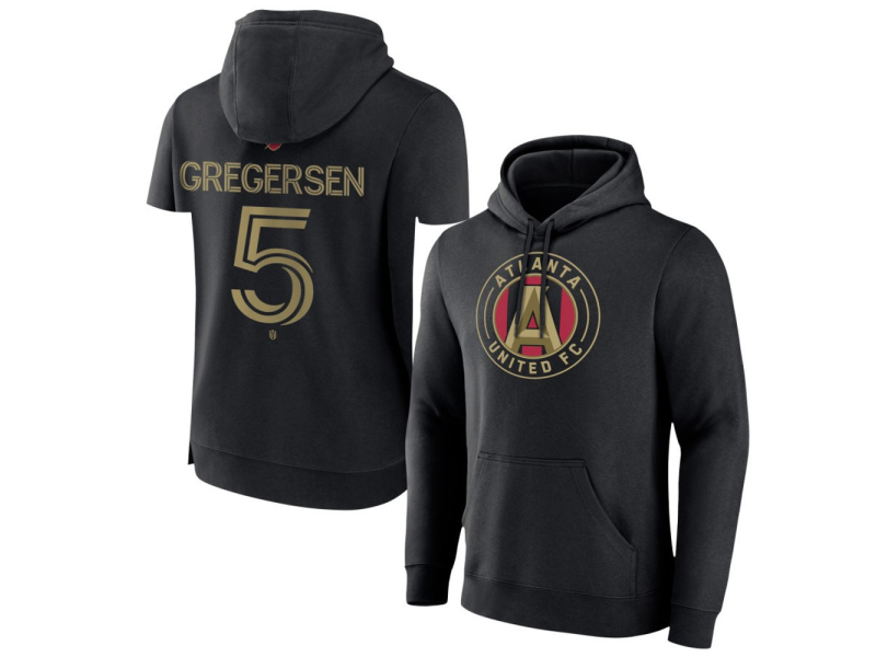 Men's Atlanta United FC #5 Stian Gregersen Team Authentic Pullover Hoodie - Black
