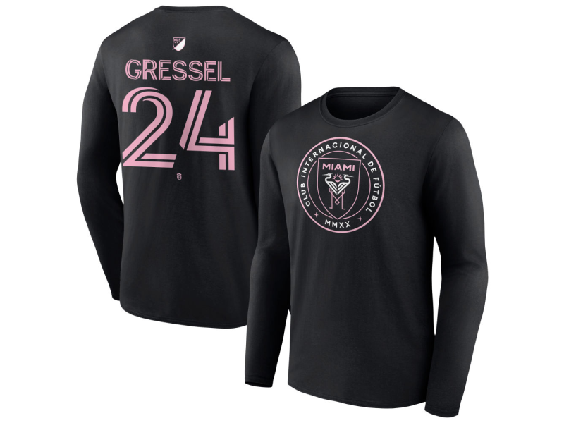 Men's Inter Miami CF Authentic Stack #24 Julian Gressel Long Sleeve T-Shirt - Black