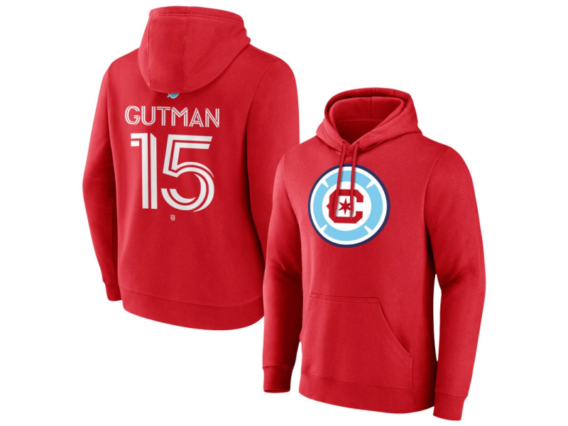 Men's Chicago Fire Authentic Stack #15 Andrew Gutman Pullover Hoodie - Red