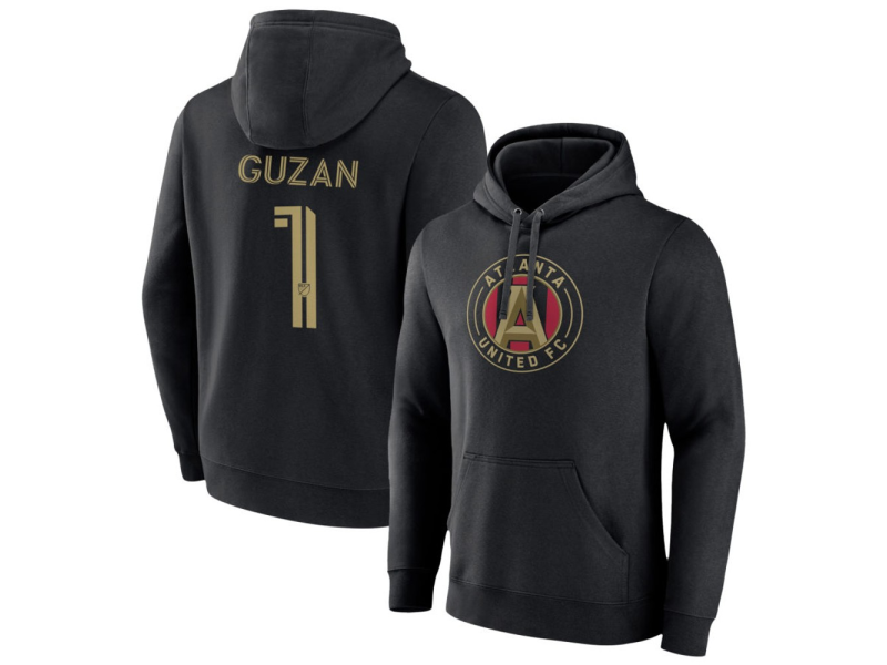 Men's Atlanta United FC #1 Brad Guzan Pullover Hoodie - Black