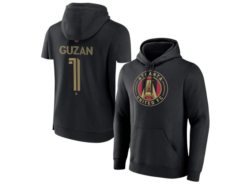Men's Atlanta United FC #1 Brad Guzan Team Authentic Pullover Hoodie - Black