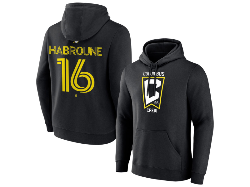 Men's Columbus Crew #16 Taha Habroune Team Authentic Pullover Hoodie - Black