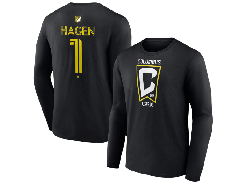 Men's Columbus Crew #1 Nicholas Hagen Team Authentic Long Sleeve T-Shirt - Black