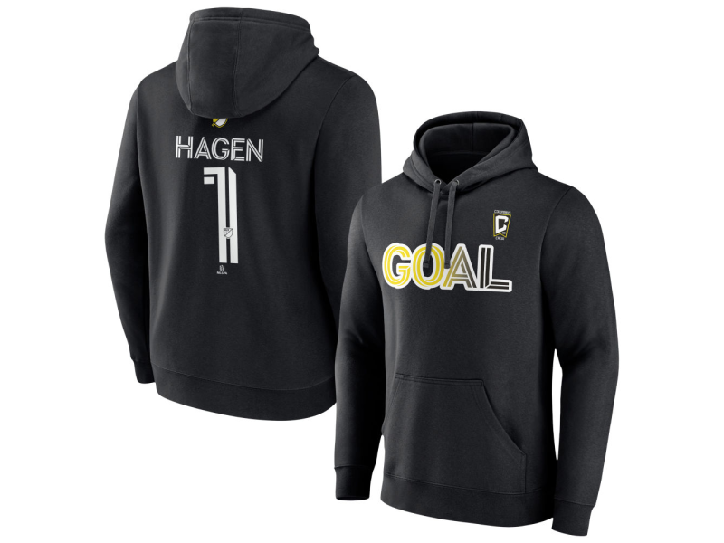 Men's Columbus Crew Goal #1 Nicholas Hagen Pullover Hoodie - Black