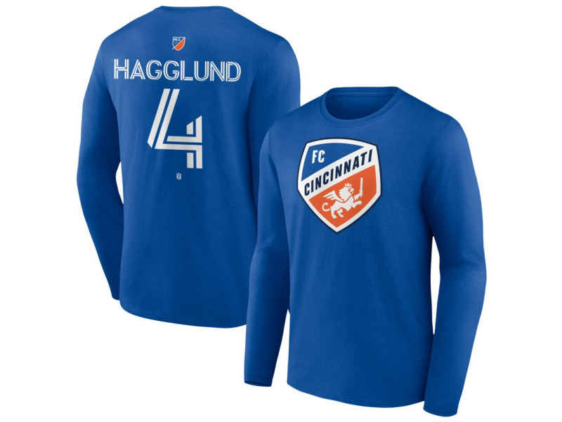 Youth FC Cincinnati #4 Nick Hagglund Team Authentic Long Sleeve T-Shirt - Royal