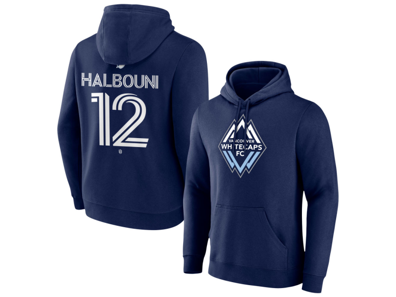 Men's Vancouver Whitecaps FC #12 Belal Halbouni Team Authentic Pullover Hoodie - Navy