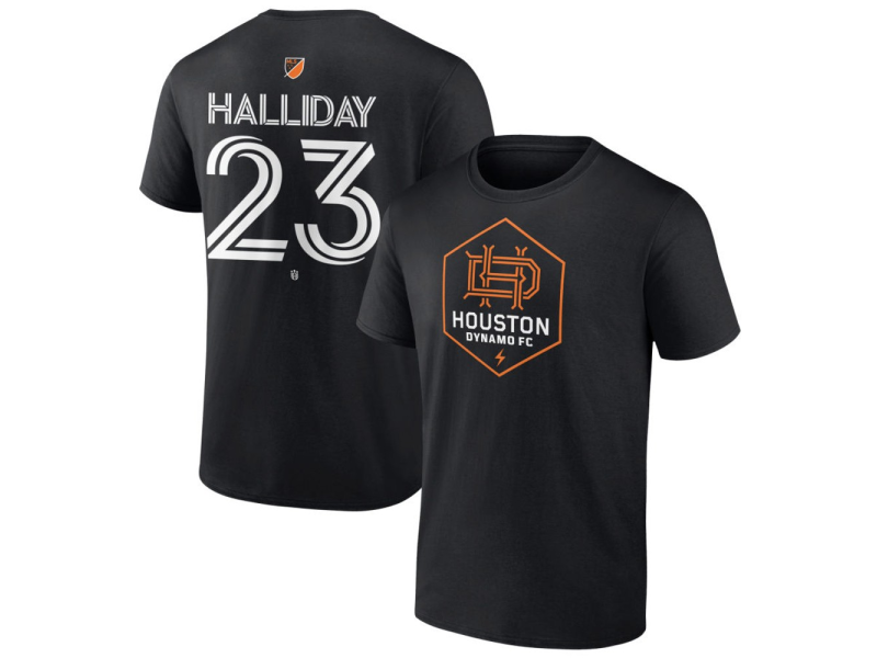Men's Houston Dynamo FC Authentic Stack #23 Michael Halliday T-Shirt - Black
