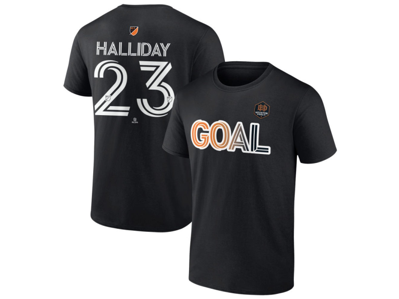 Men's Houston Dynamo FC Goal #23 Michael Halliday T-Shirt - Black