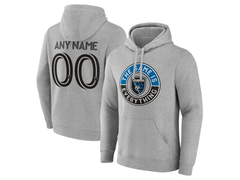 Men's San Jose Earthquakes The Game Is Everything #6 Ian Harkes Pullover Hoodie - Gray