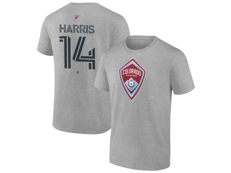 Men's Colorado Rapids #14 Calvin Harris Team Authentic T-Shirt - Gray