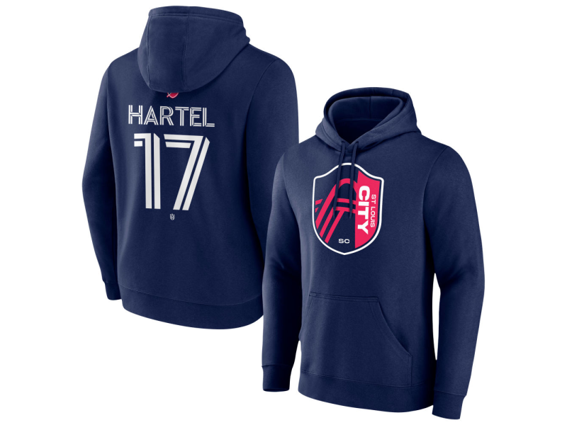 Men's St. Louis City SC #17 Marcel Hartel Team Authentic Pullover Hoodie - Navy