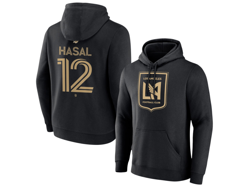 Men's LAFC #12 Thomas Hasal Team Authentic Pullover Hoodie - Black