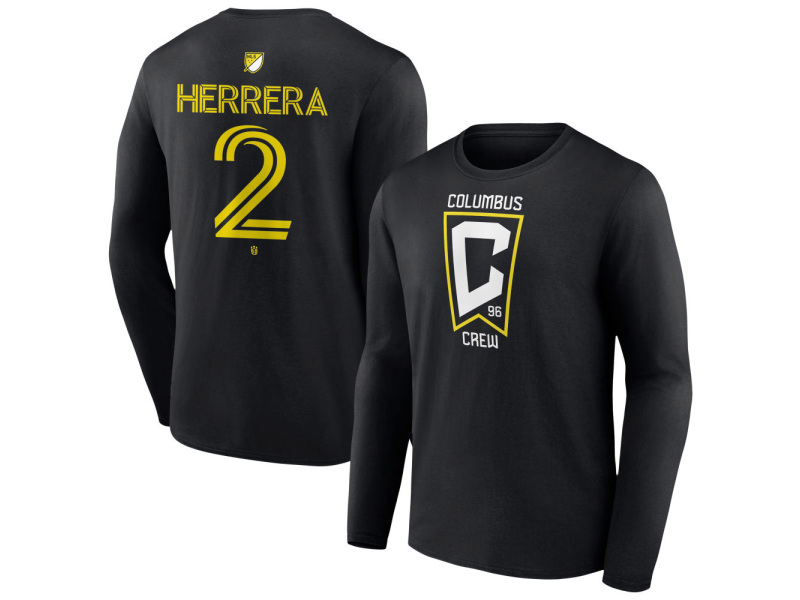 Men's Columbus Crew #2 Andres Herrera Team Authentic Long Sleeve T-Shirt - Black