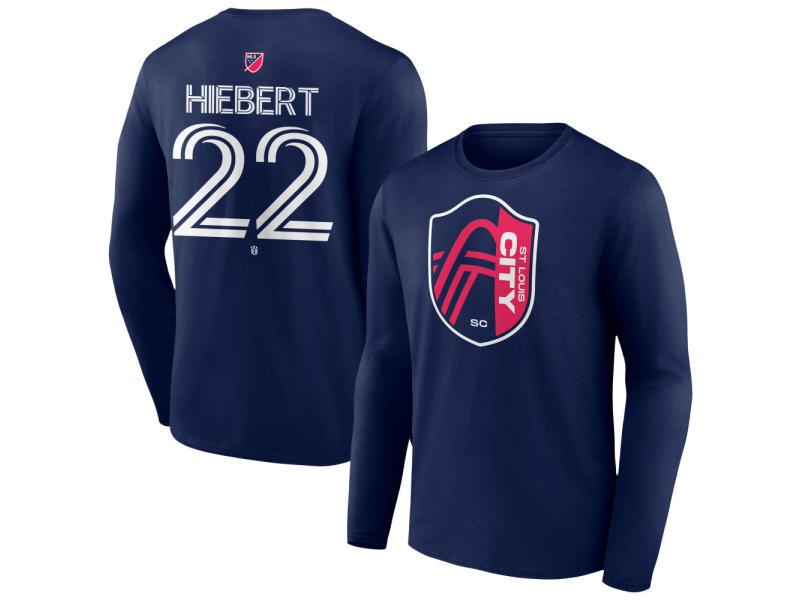 Youth St. Louis City SC #22 Kyle Hiebert Team Authentic Long Sleeve T-Shirt - Navy