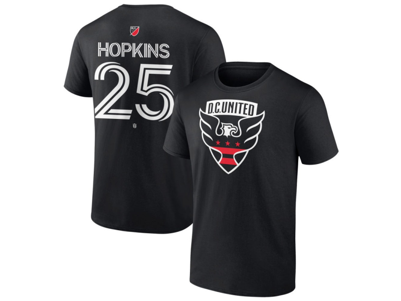 Youth D.C. United #25 Jackson Hopkins Team Authentic T-Shirt - Black