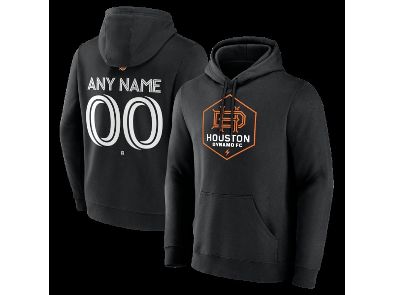 Men's Houston Dynamo FC Authentic Stack Custom Pullover Hoodie - Black
