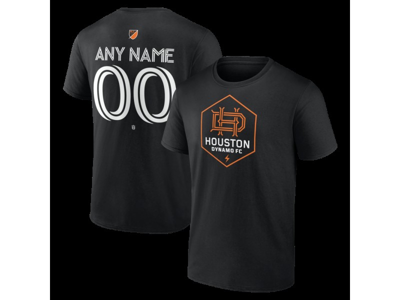Men's Houston Dynamo FC Authentic Stack Custom T-Shirt - Black