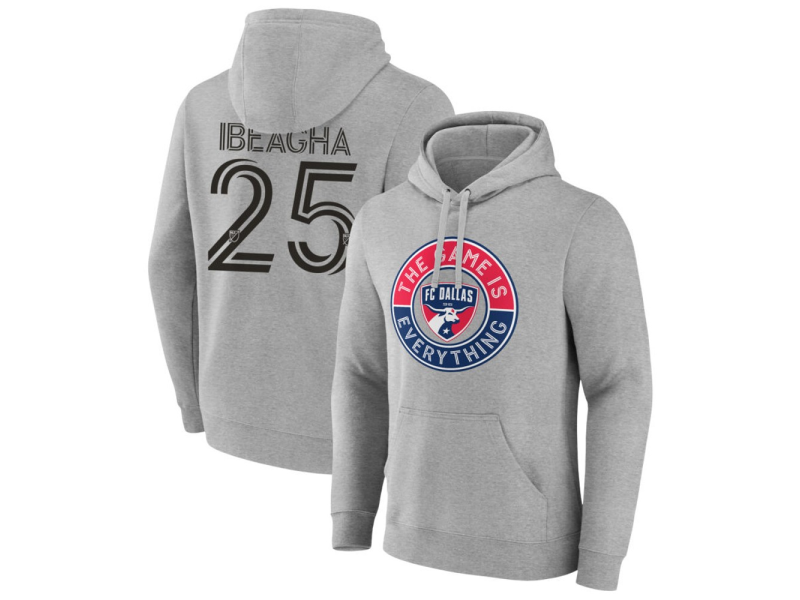 Men's FC Dallas The Game Is Everything #25 Sebastien Ibeagha Pullover Hoodie - Gray