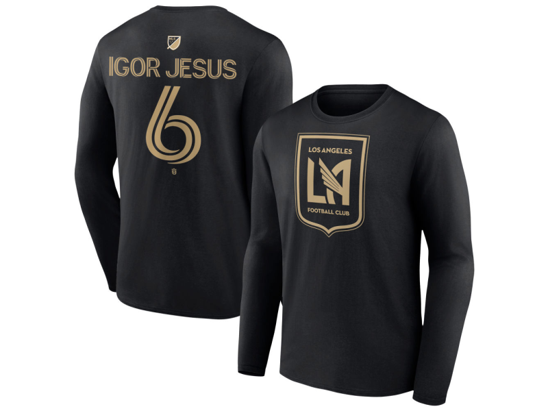 Men's LAFC #6 Igor Jesus Team Authentic Long Sleeve T-Shirt - Black