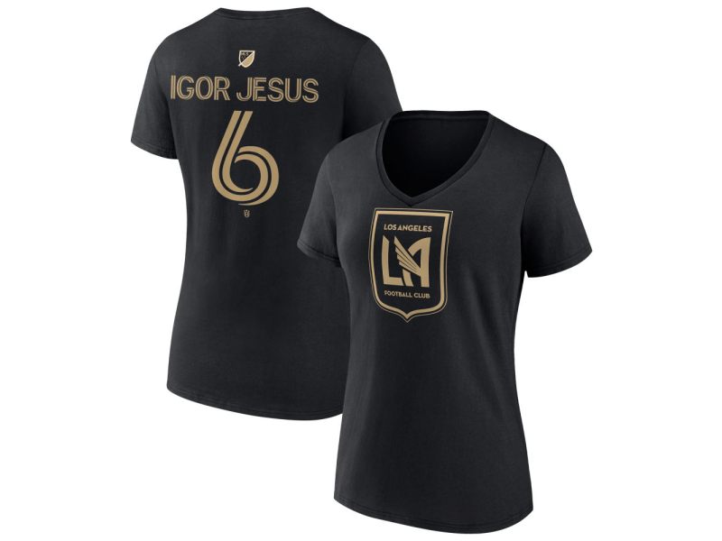 Women's LAFC #6 Igor Jesus Team Authentic V-Neck T-Shirt - Black