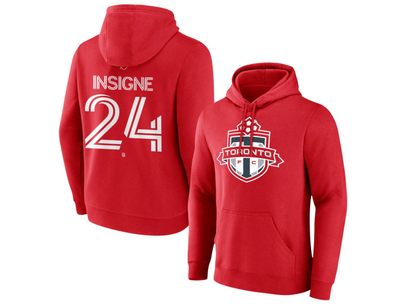 Men's Toronto FC #24 Lorenzo Insigne Team Authentic Pullover Hoodie - Red