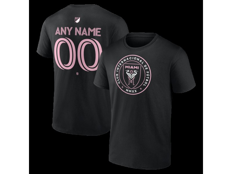 Youth Inter Miami CF Authentic Stack Custom T-Shirt - Black