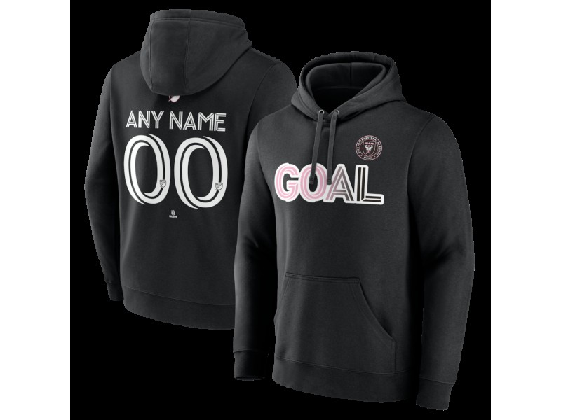 Men's Inter Miami CF Goal Custom Pullover Hoodie - Black