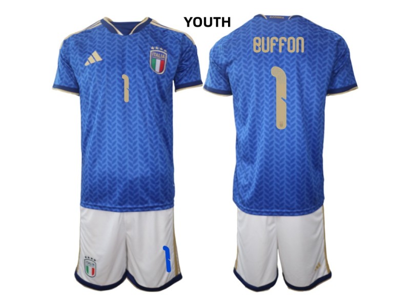Youth BUFFON Italy 2026 World Cup Home Fan Jersey - Blue