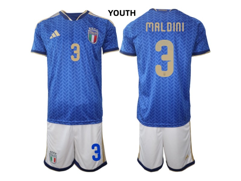 Youth MALDINI Italy 2026 World Cup Home Fan Jersey - Blue