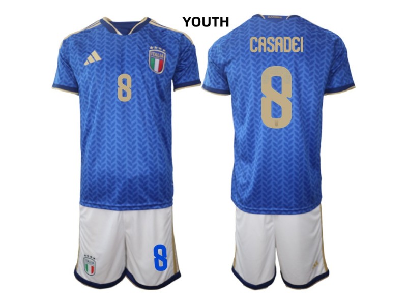 Youth CASADEL Italy 2026 World Cup Home Fan Jersey - Blue