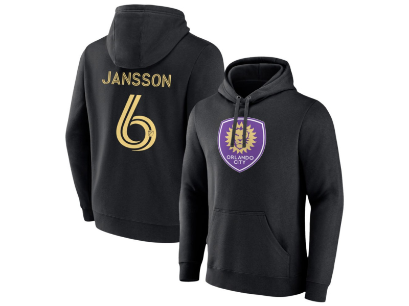 Men's Orlando City SC #6 Robin Jansson Pullover Hoodie - Black