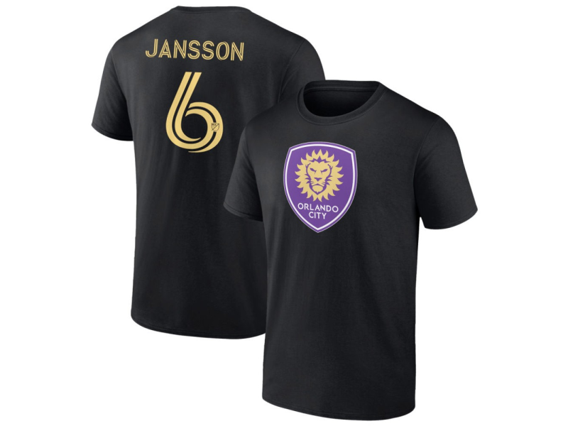 Youth Orlando City SC #6 Robin Jansson T-Shirt - Black