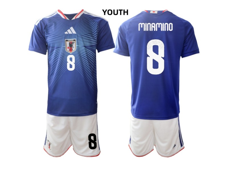 Youth MINAMINO Japan 2026 World Cup Home Fan Jersey - Blue