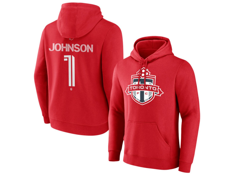 Men's Toronto FC #1 Sean Johnson Team Authentic Pullover Hoodie - Red